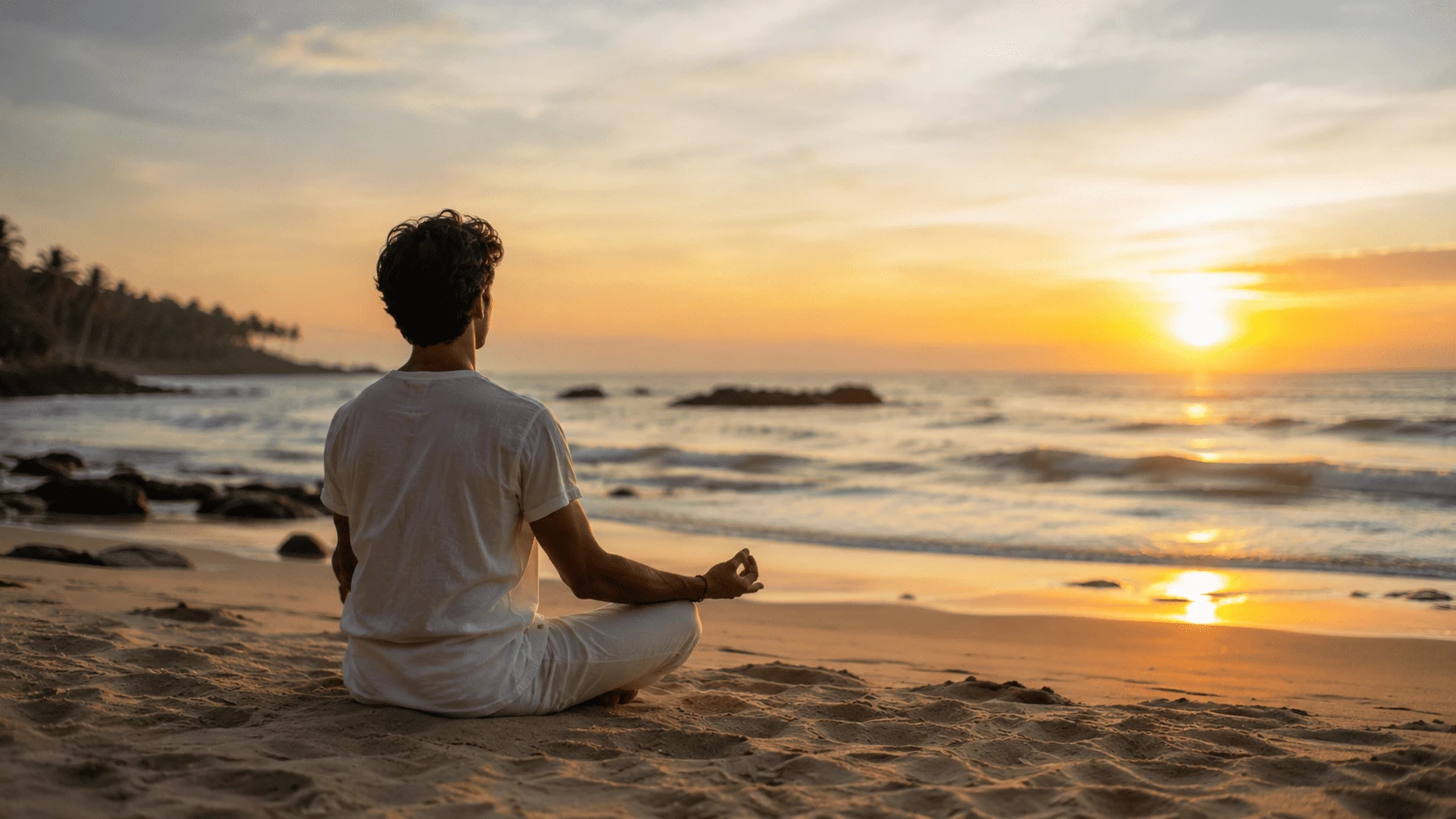 A practitioner seated in meditation during a workshop